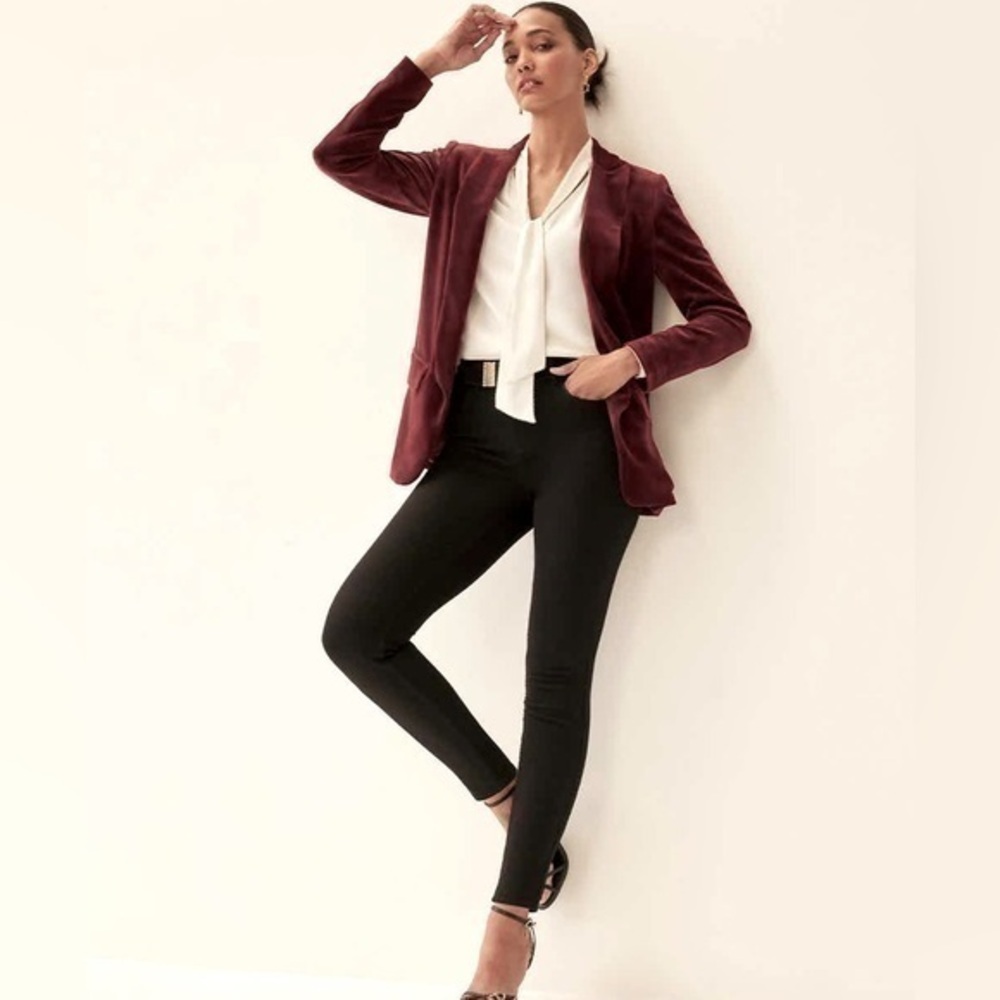 WHBM Black High Rise Sculpt Black Skinny Ankle Jeans Stretch Sz 0L‎
